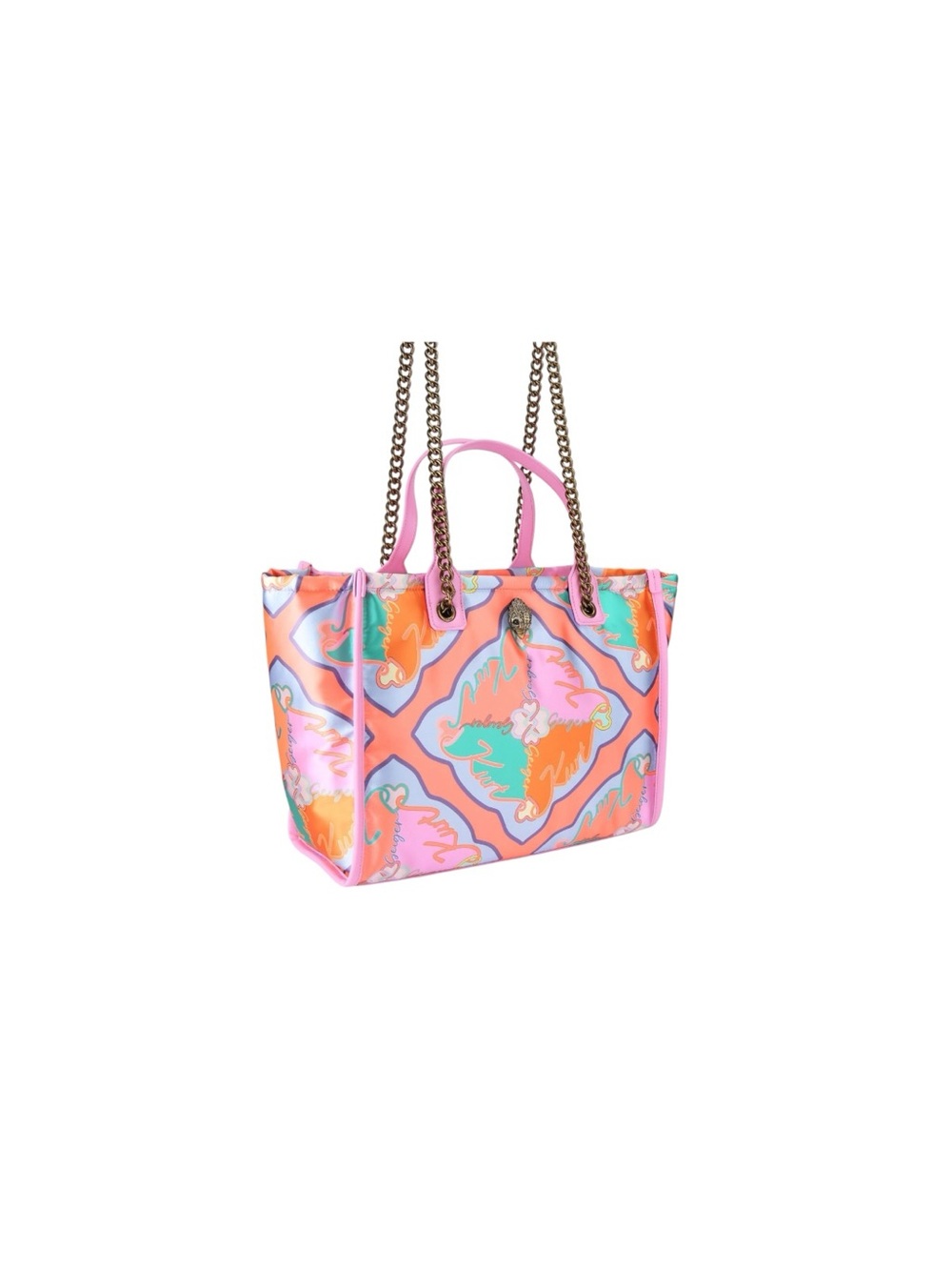 ‼️SOLD‼️✨💎NWT💎✨KURT GEIGER Nylon Patterned Tote Bag with Chain Straps! - Picture 2 of 10